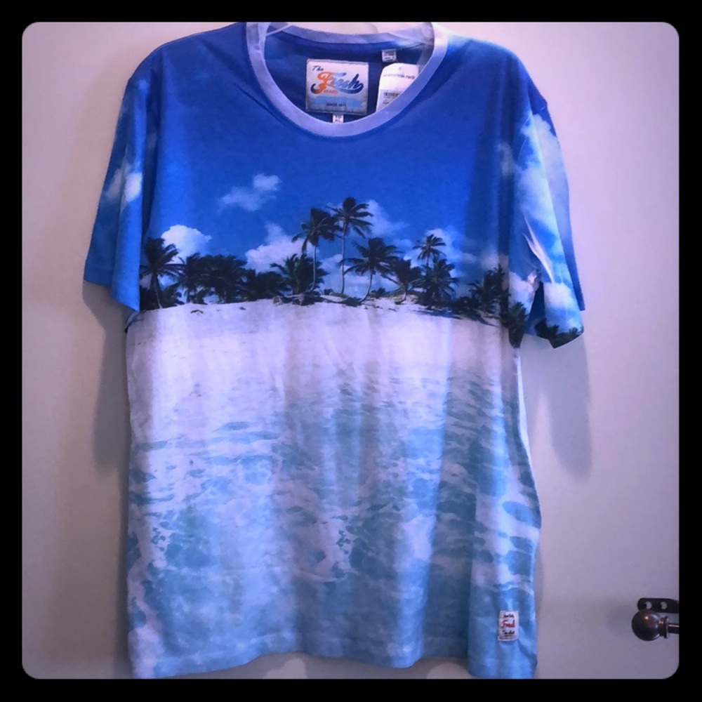 NWT “The Fresh Brand” Island theme T-shirt